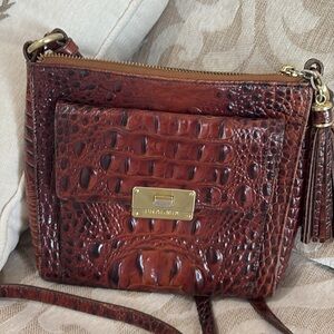 Beahmin Leather Brown Crossbody Bag